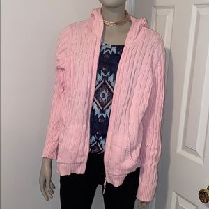 Pink Zip Up Sweater with Hood St Johns Bay
